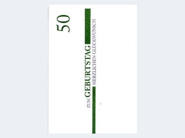 Bild von Zahlengeburtstag 50.schlicht grün - Eine Verkaufseinheit = 5 Stück - 52-9860