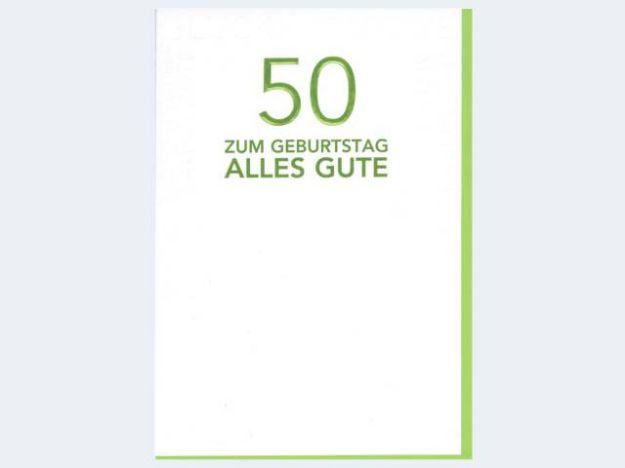 Bild von Zahlengeburtstag 50.schlicht grün - Eine Verkaufseinheit = 5 Stück - 52-6550