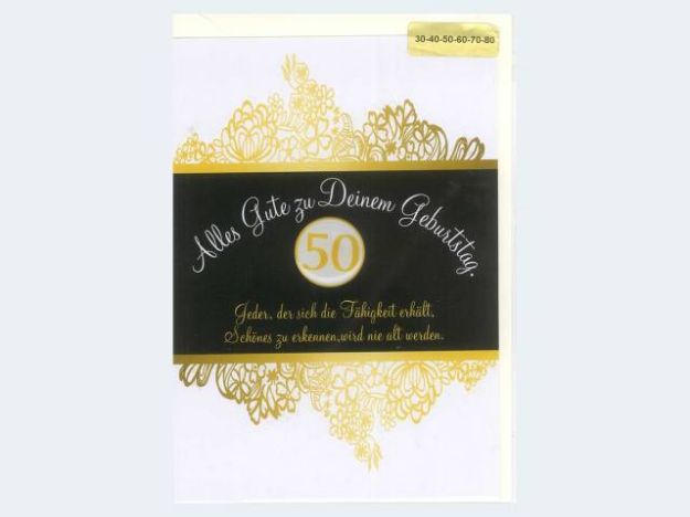 Bild von Geburtstag 50.Button gold - Eine Verkaufseinheit = 5 Stück - 55-9350