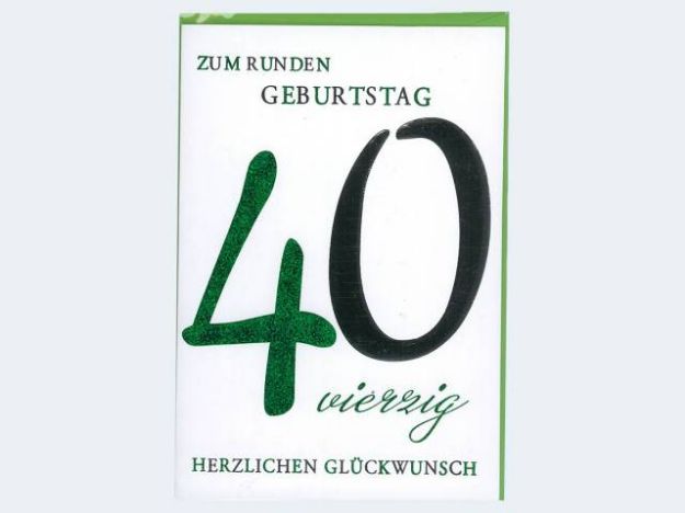 Bild von Zahlengeburtstag 40.Schrift grün - Eine Verkaufseinheit = 5 Stück - 52-6840