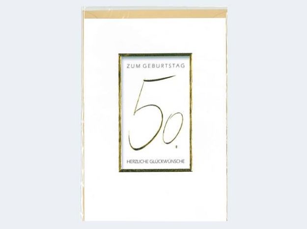 Bild von Zahlengeburtstag 50 schlicht gold - Eine Verkaufseinheit = 5 Stück - 52-7650