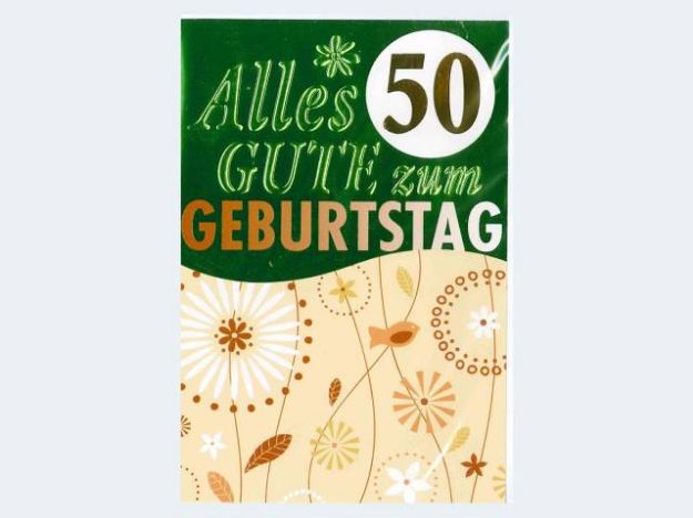 Bild von Zahlengeburtstag 50. grün metallic - Eine Verkaufseinheit = 5 Stück - 52-2227/50