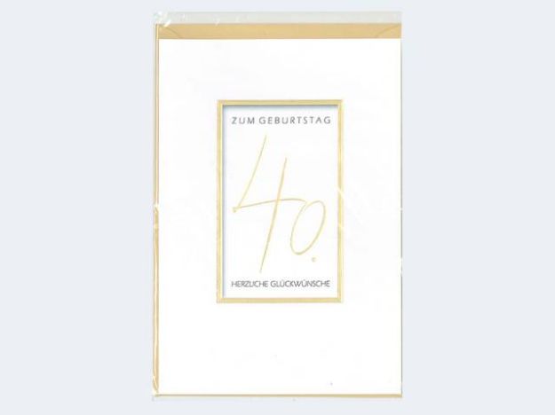 Bild von Zahlengeburtstag 40 schlicht gold - Eine Verkaufseinheit = 5 Stück - 52-7640