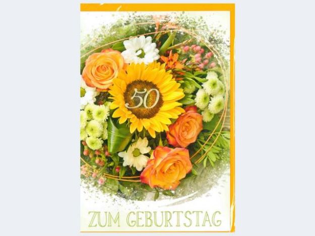 Bild von Zahlengeburtstag 50. Blumenstrauß - Eine Verkaufseinheit = 6 Stück - 52-9050