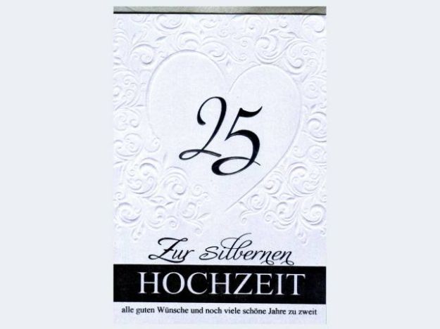 Bild von Silberhochzeit Herz - Eine Verkaufseinheit = 5 Stück - 71-1106