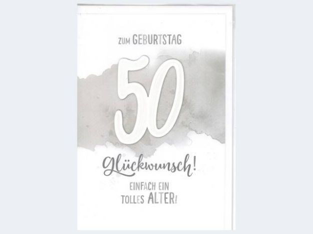 Bild von Zahlengeburtstag 50 schlicht grau - Eine Verkaufseinheit = 5 Stück - 52-9350