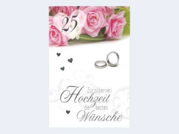 Bild von Silberhochzeit Ringe Rosen - Eine Verkaufseinheit = 5 Stück - 71535