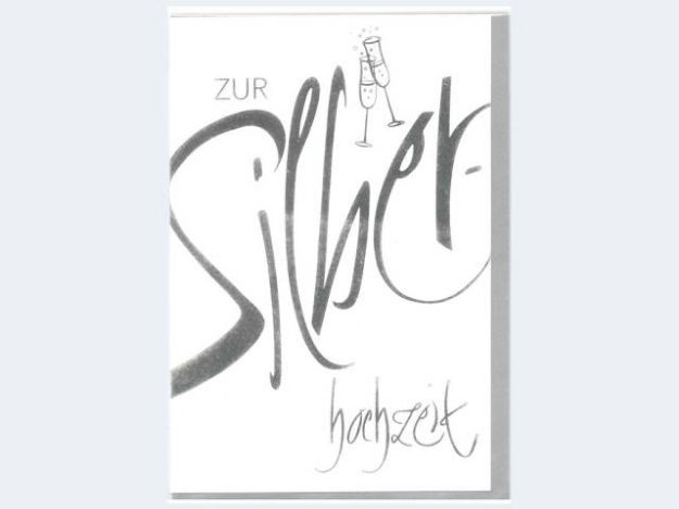 Bild von Silberhochzeit Schrift schlicht Sektgläser - Eine Verkaufseinheit = 5 Stück - 71537