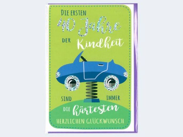 Bild von Geburtstag 40 Spielauto auf Spirale - Eine Verkaufseinheit = 5 Stück - 570940