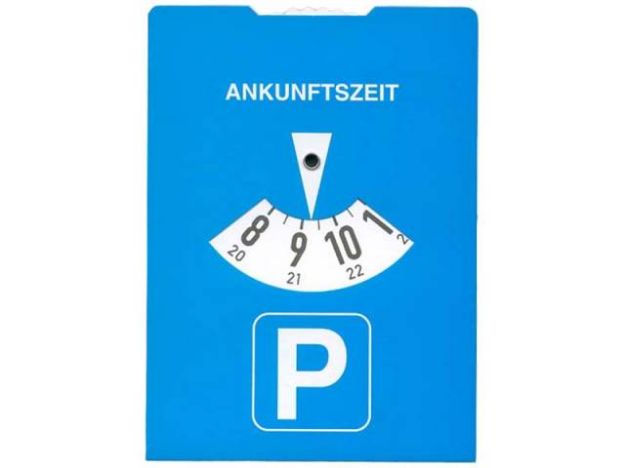 Bild von Parkscheibe Pappe blau/ws mit Benzinrechner - 3118