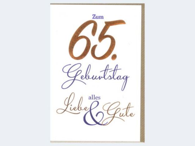 Bild von Zahlengeburtstag 65. Schrift gold - Eine Verkaufseinheit = 5 Stück - 528265
