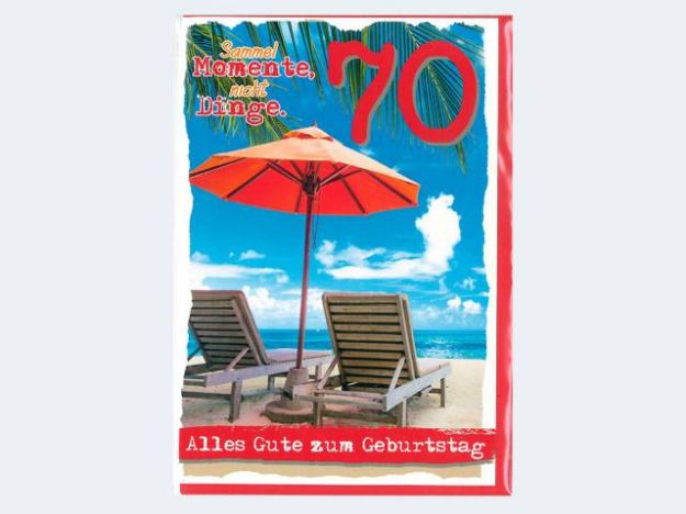 Bild von Geburtstag 70 Liegestühle am Strand - Eine Verkaufseinheit = 5 Stück - 529870