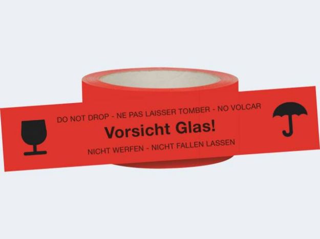 Bild von Signal Warnklebeband rot Vorsicht Glas 66m/50mm - 2160