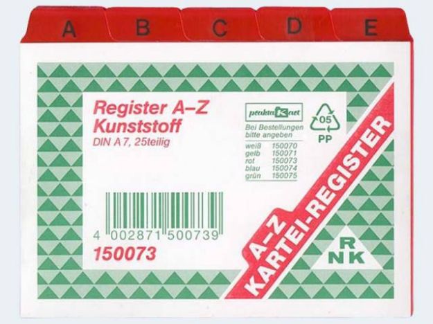 Bild von Leitkarten A7 Pl A-Z rot - 150073