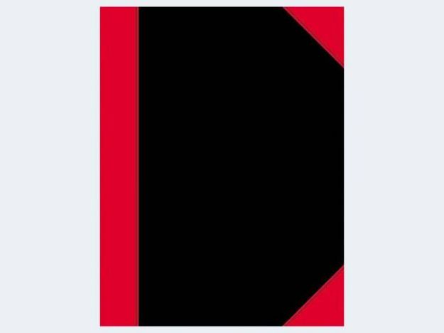 Bild von Kladde A6/96Bl liniert schwarz/rot holzfrei weiss - 100302825