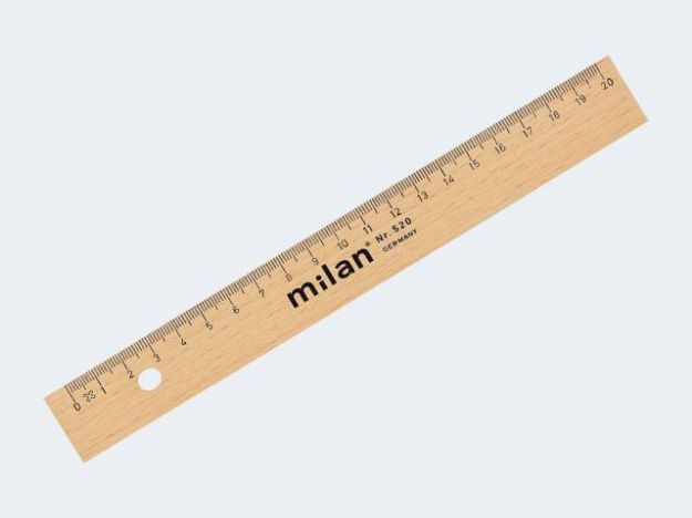 Bild von Milan Lineal 20cm Holz - Eine Verkaufseinheit = 10 Stück - 520