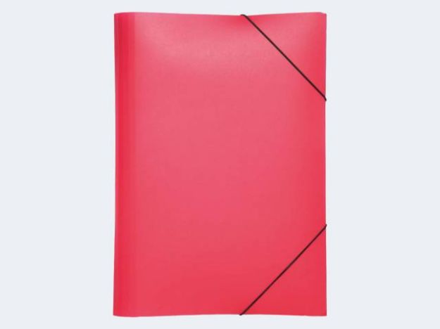 Bild von Gummizugmappe A4 rot PP 3 Einschlagklappen - 21613-03
