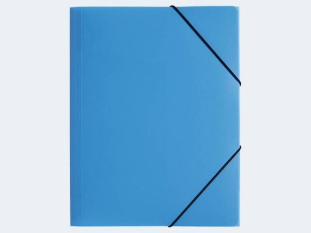 Bild von Gummizugmappe A4 hellblau PP 3 Einschlagklappen - 21613-13