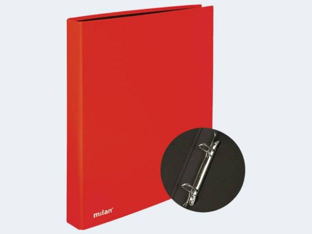 Bild von Milan Ringbuch A5 rot 2-Rg m Niederhalter - 600003