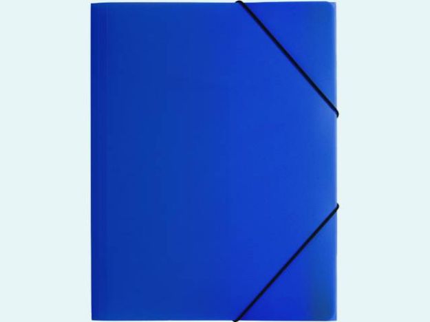 Bild von Gummizugmappe A4 blau PP 3 Einschlagklappen - 21613-07