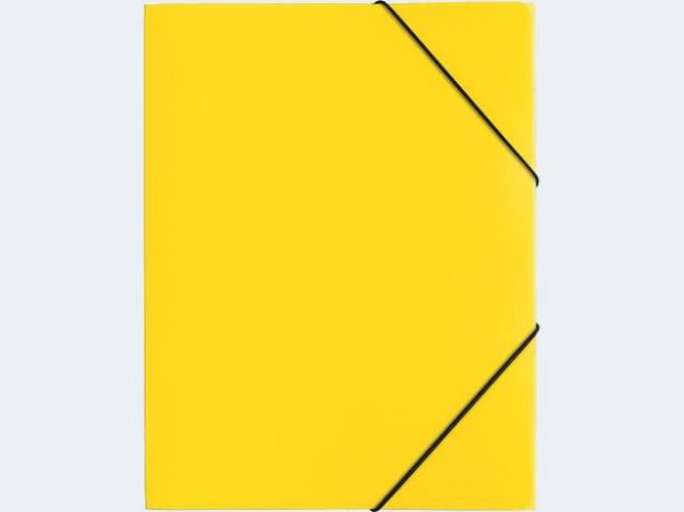 Bild von Gummizugmappe A4 gelb PP 3 Einschlagklappen - 21613-04