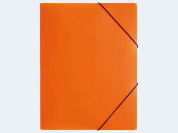 Bild von Gummizugmappe A4 orange PP 3 Einschlagklappen - 21613-09
