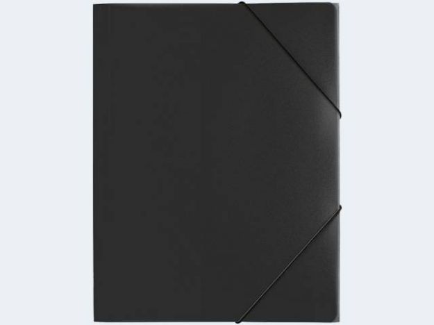 Bild von Gummizugmappe A4 schwarz PP 3 Einschlagklappen - 21613-01
