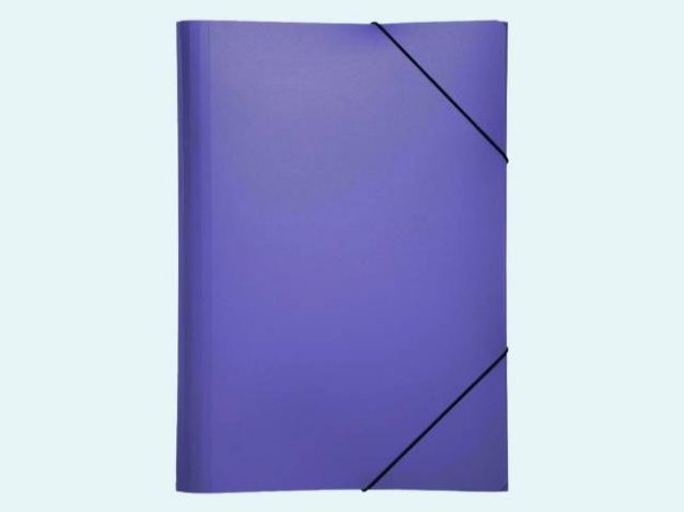 Bild von Gummizugmappe A4 lila PP 3 Einschlagklappen - 21613-12