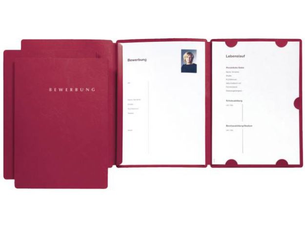 Bild von 1 Stück Bewerbungsmappe Select rot mit Schiene - 22002-01