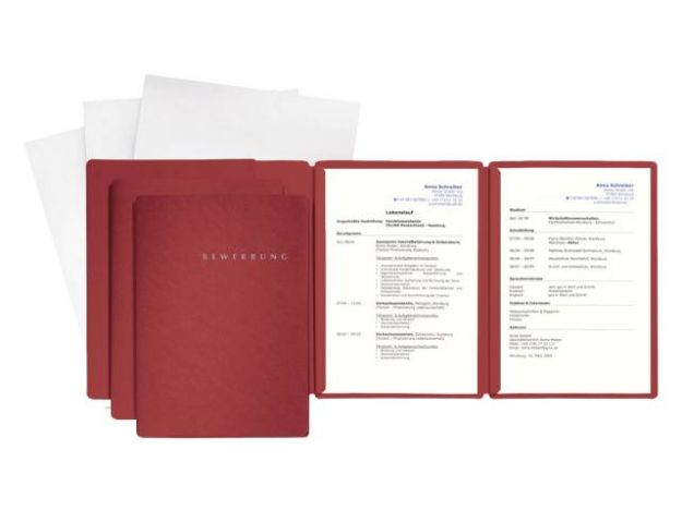 Bild von Bewerbungsset rot 3 Mappen und Versandtasc - 22028-01