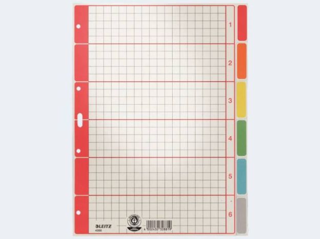 Bild von Blancoregister A4 4350 6-tlg farbiger Karton - 43500085