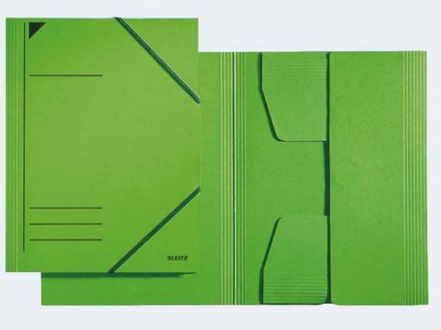 Bild von Eckspanner A4 3981 grün Karton 450gr m 3 Klappen - 39810055