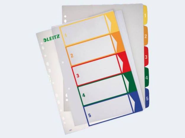 Bild von Register A4 1-5 Übergröße aus PP farbig - 12910003