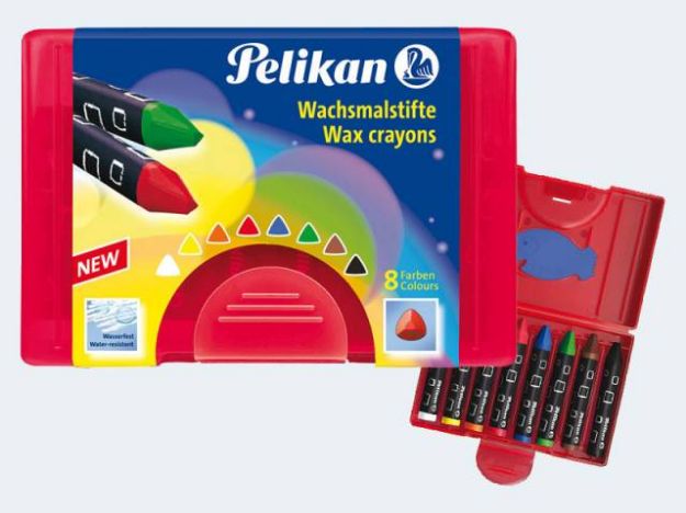 Bild von 8 Wachsmalstifte dick wasserfest dreieckig - 722942