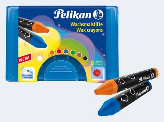 Bild von 8 Wachsmalstifte dick wasservermalbar rund - 722959