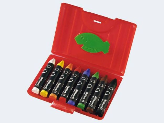 Bild von 8 Wachsmalstifte dickwasserfest 665/8 i Box - 723148