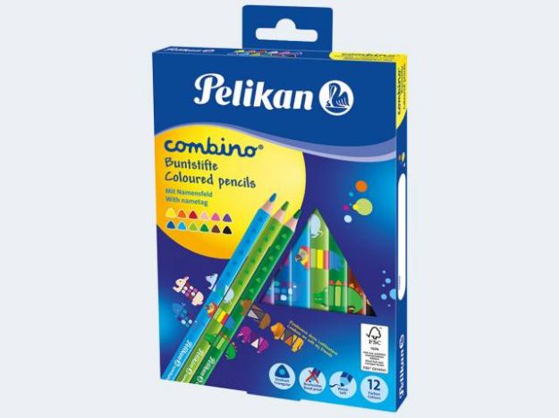 Bild von 12 Buntstifte Combino dick dreieckig Kartonetui - 811194