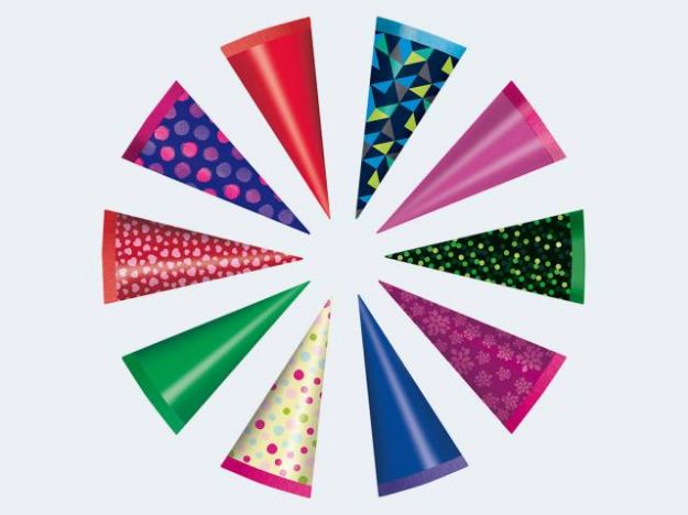 Bild von Schultüte 15cm m. Kreppapier rund - Ein Stück wird nach dem Zufallsprinzip zugesendet! - 50035106