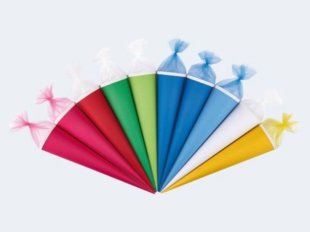 Bild von Schultüte 70cm mit Tüll rund - Ein Stück wird nach dem Zufallsprinzip zugesendet! - 11426426