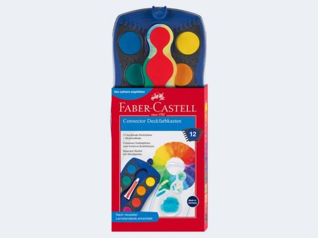 Bild von Deckfarbkasten Connector blau 12 Fbn/Deckweiss - 125001