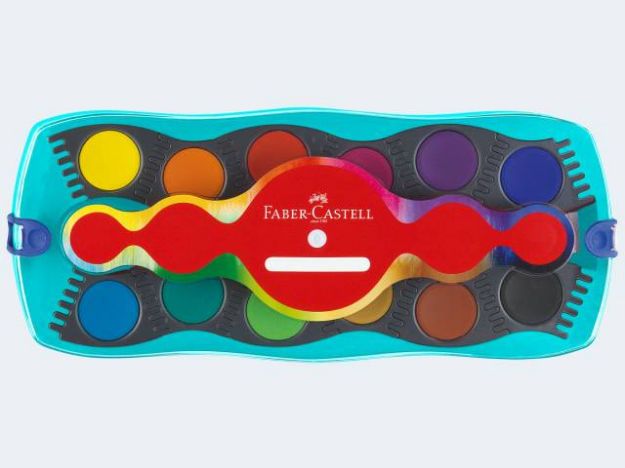 Bild von Deckfarbkasten Connector türkis 12 Fbn Deckweiss - 125003