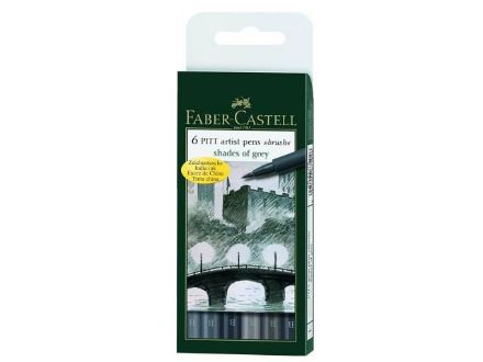 Zeige Details für Tuschestift PITT artist pen B grey 6x - 167104 Bild von Tuschestift PITT artist pen B grey 6x - 167104