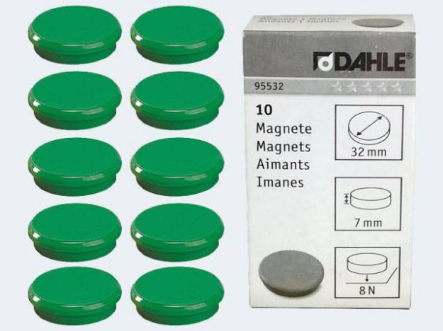 Bild von Haftmagnete 32mm grün 0,8KP Haftkraft - Eine Verkaufseinheit = 10 Stück - 00.05.95532