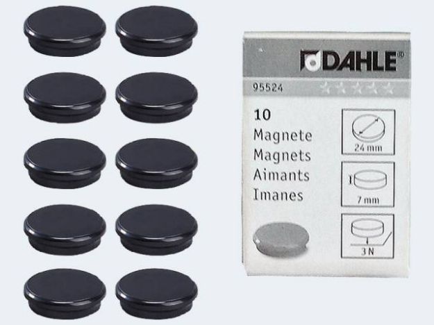 Bild von Haftmagnete 24mm schwarz 0,3KP Haftkraft - Eine Verkaufseinheit = 10 Stück - 00.09.95524