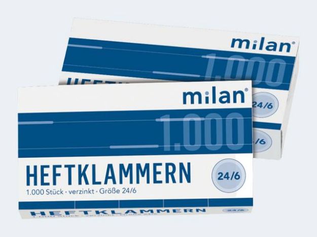 Bild von Milan 1000 Heftklammern 24/6 - Eine Verkaufseinheit = 10 Stück - 824 vz