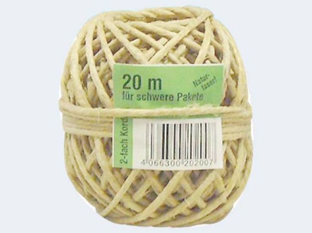 Bild von Bindfaden 20m stark Naturfaser zweifach Kordel - Eine Verkaufseinheit = 10 Stück - 212022