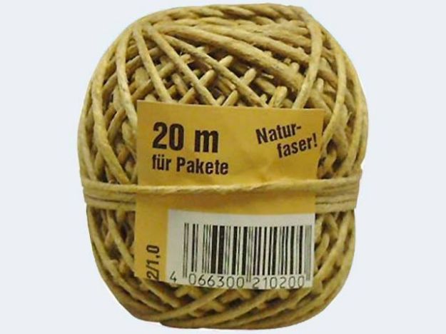Bild von Bindfaden 20m 2/1,0 mittel-stark Naturfaser - Eine Verkaufseinheit = 20 Stück - 211016