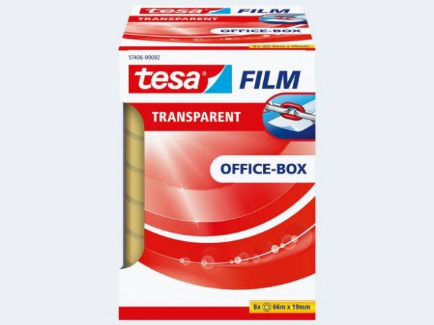 Bild von Tesa Film 66m/19mm transparent Office-Box - Eine Verkaufseinheit = 8 Stück - 57406-00002-01