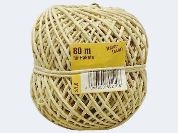 Bild von Bindfaden 80m 2/1,0 mittel-stark Naturfaser - Eine Verkaufseinheit = 10 Stück - 213024