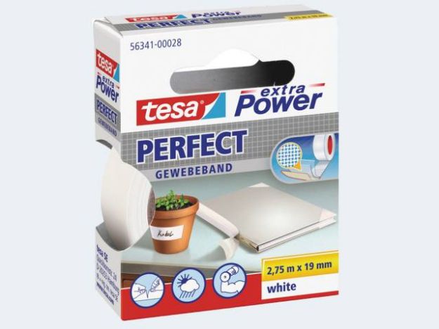 Bild von Tesa Gewebeband weiss 2,75m/19mm - 56341-28-03